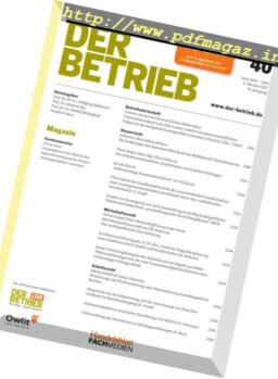 Der Betrieb – 6 Oktober 2017