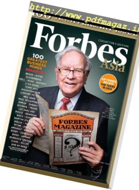 Forbes Asia – 100th Anniversary Issue – September 2017 Cover