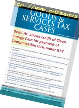Goods & Services Tax Cases – 17 October 2017