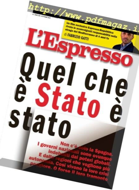 L’Espresso – 8 Ottobre 2017 Cover
