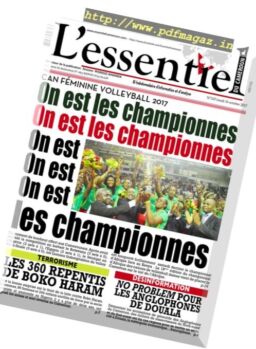 L’essentiel du Cameroun – 16 octobre 2017