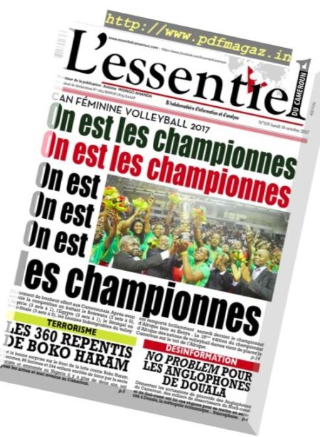 L’essentiel du Cameroun – 16 octobre 2017 Cover