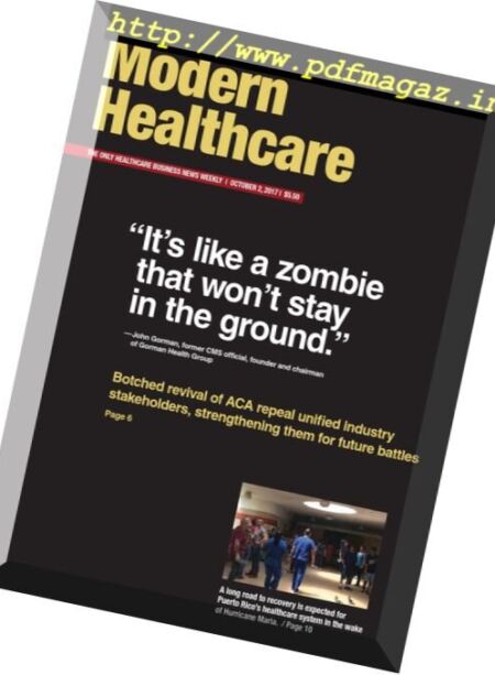 Modern Healthcare – 2 October 2017 Cover
