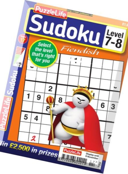 PuzzleLife Sudoku Fiendish – Issue 17 2017 Cover