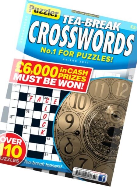Puzzler Tea-Break Crosswords – Issue 260, 2017 Cover