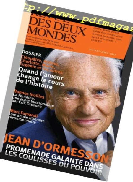 Revue Des Deux Mondes – Juillet-Aout 2017 Cover