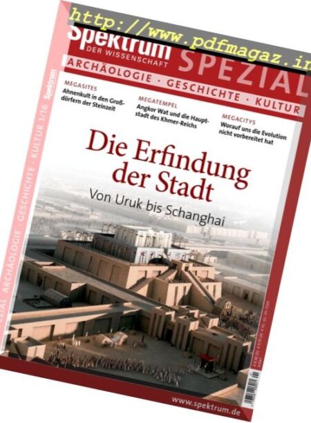Spektrum der Wissenschaft – Spezial Archaologie Geschichte Kultur – Nr.1 2016 Cover