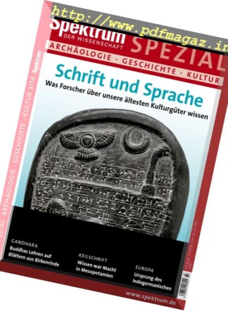 Spektrum der Wissenschaft – Spezial Archaologie Geschichte Kultur – Nr.3 2014 Cover