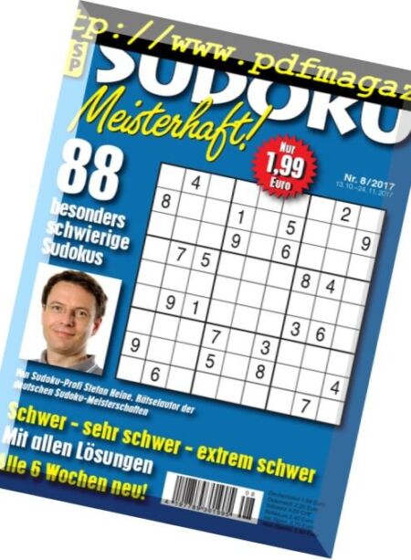 Sudoku Meisterhaft – 13 Oktober 2017 Cover
