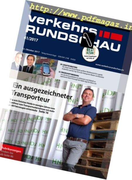 Verkehrs Rundschau – 13 Oktober 2017 Cover