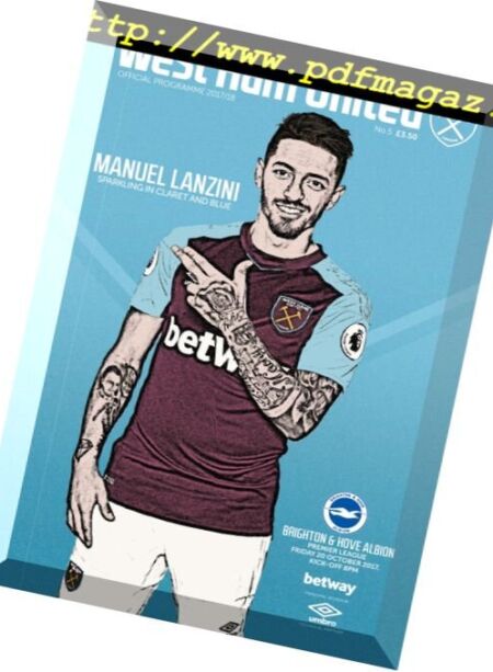 West Ham United Official Programmes – 20 October 2017 Cover