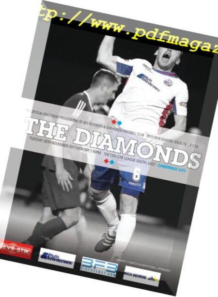 AFC Rushden & Diamonds Matchday Programme – 26 November 2017 Cover