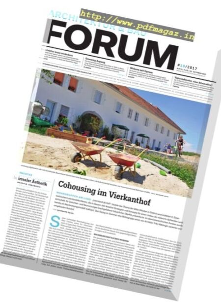 Architektur & Bau Forum – 31 Oktober 2017 Cover
