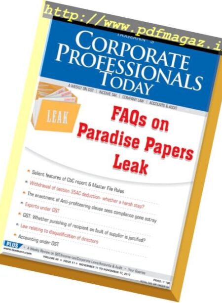 Corporate Professional Today – 13 November 2017 Cover