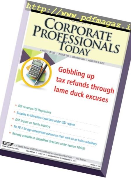 Corporate Professional Today – 25 November 2017 Cover