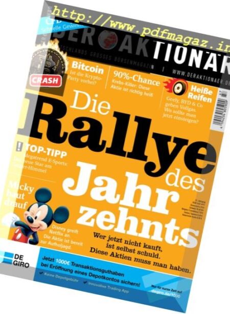 Der Aktionar – 17 November 2017 Cover