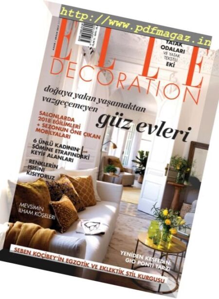 Elle Decoration Turkey – Kasim 2017 Cover