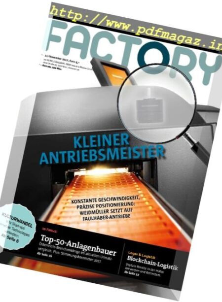 Factory – November 2017 Cover