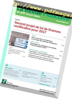 Feuillet Hebdo de la Revue Fiduciaire – 23 Novembre 2017