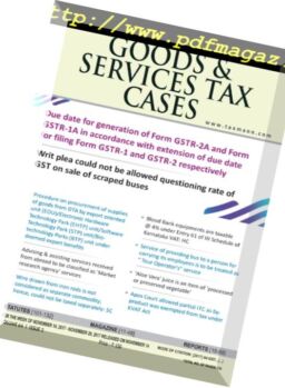 Goods & Services Tax Cases – 14 November 2017