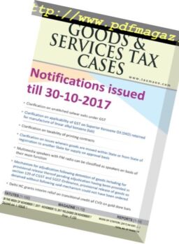 Goods & Services Tax Cases – 7 November 2017