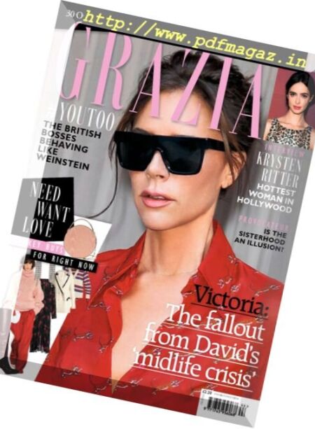 Grazia UK – 30 October 2017 Cover