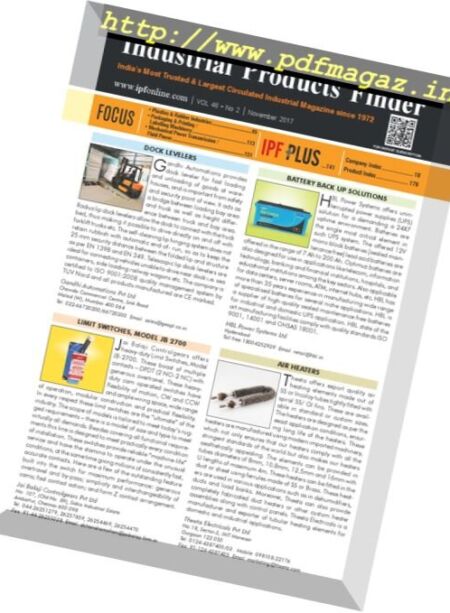 Industrial Products Finder – November 2017 Cover