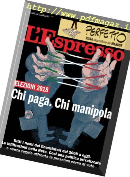 L’Espresso – 26 Novembre 2017 Cover