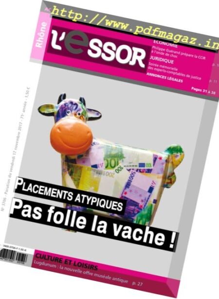 L’Essor Rhone – 17 Novembre 2017 Cover