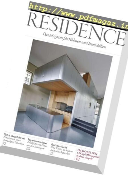 NZZ Residence – September 2017 Cover