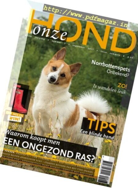 Onze Hond – September 2017 Cover