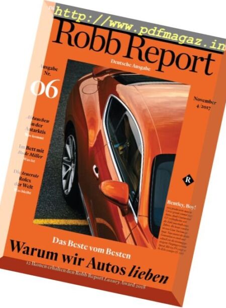Robb Report Germany – November 2017 Cover