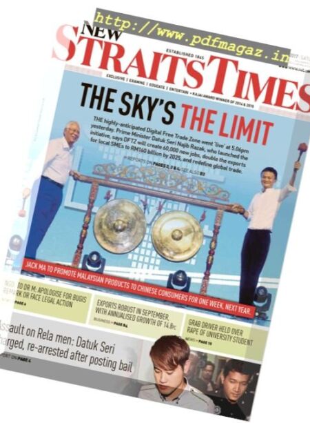 The News Straits Times – 3 November 2017 Cover