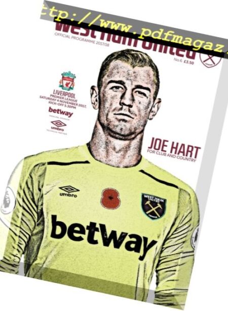 West Ham United Official Programmes – 4 November 2017 Cover