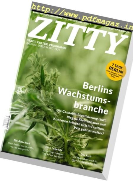 Zitty – 23 November 2017 Cover