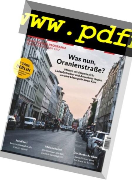 Zitty – 26. Oktober 2017 Cover