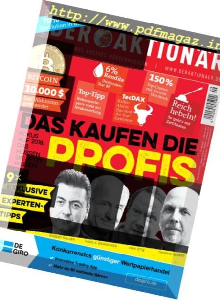 Der Aktionar – 1 Dezember 2017 Cover