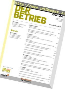 Der Betrieb – 22 Dezember 2017