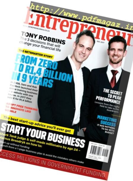 Entrepreneur South Africa – December 2017 Cover