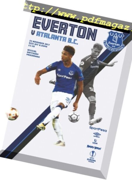 Everton Programmes – 23 November 2017 Cover