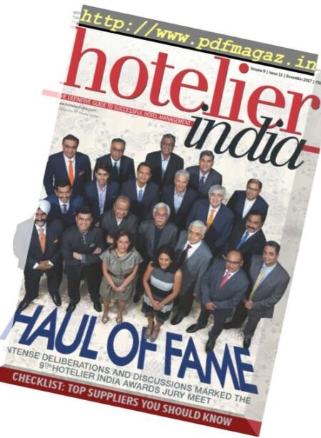 Hotelier India – December 2017 Cover