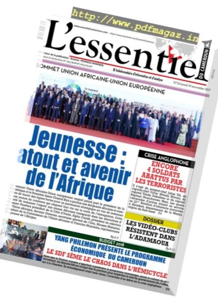 L’essentiel du Cameroun – 30 novembre 2017 Cover