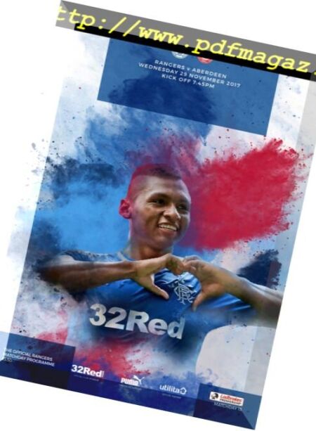 Rangers Football Club Matchday Programme – Rangers v Aberdeen – 29 November 2017 Cover