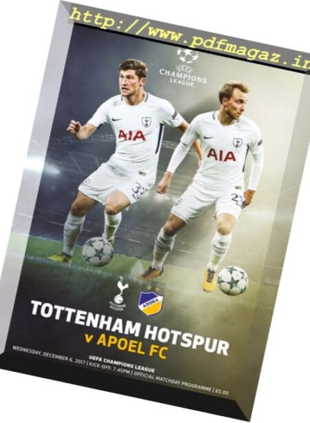 Tottenham Hotspur – 7 December 2017 Cover