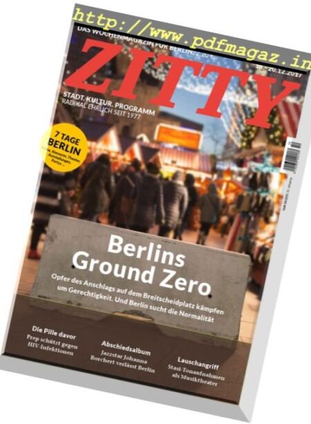 Zitty – 14 Dezember 2017 Cover