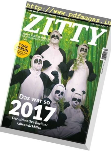 Zitty – 21 Dezember 2017 Cover