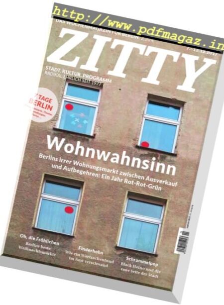 Zitty – 7 Dezember 2017 Cover
