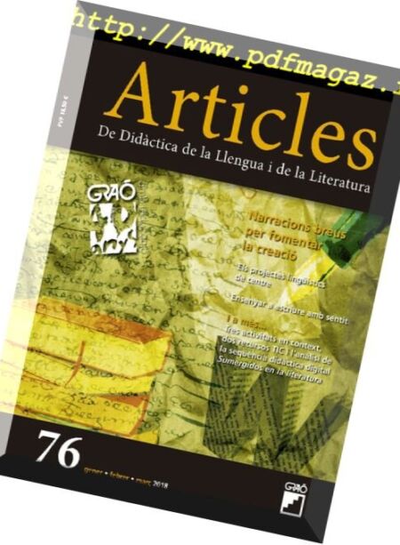 Articles. Didactica de la Llengua i de la Literatura – gener 2018 Cover