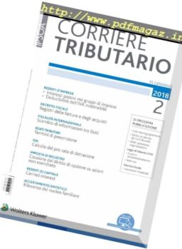 Corriere Tributario – 15 Gennaio 2018