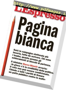 L’Espresso – 7 Gennaio 2018